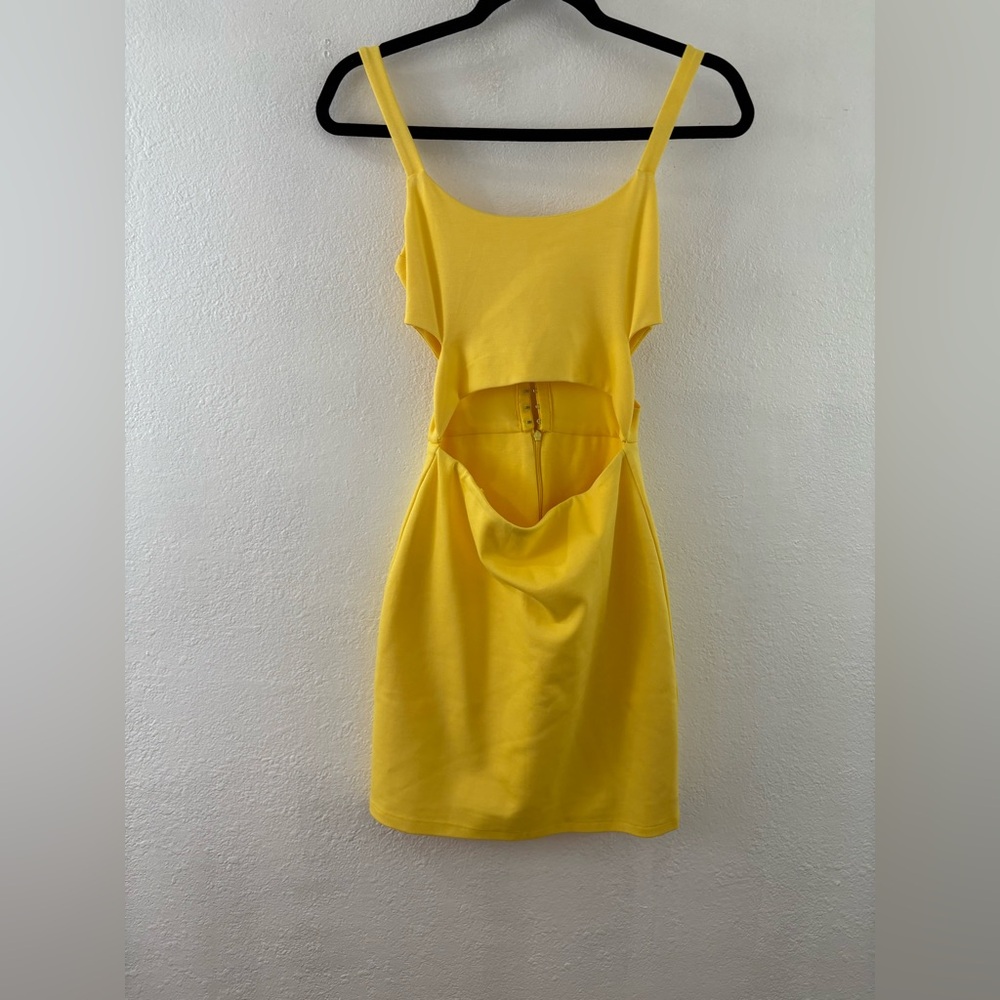 Zara Yellow Cut-Out sleeveless Mini Dress size S